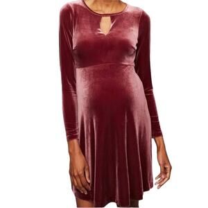 A Pea In The Pod Velvet Keyhole Maternity Long Sleeve Dress Size Small